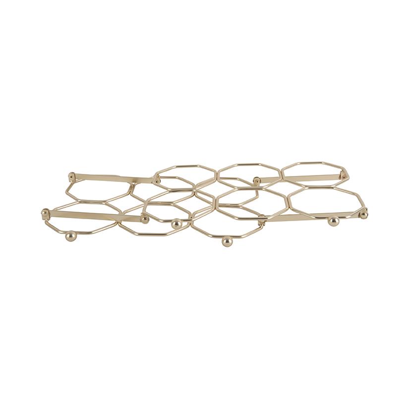 Present Time Wijnrek Honeycomb - IJzer Goud, opvouwbaar - 31x16,5x22cm