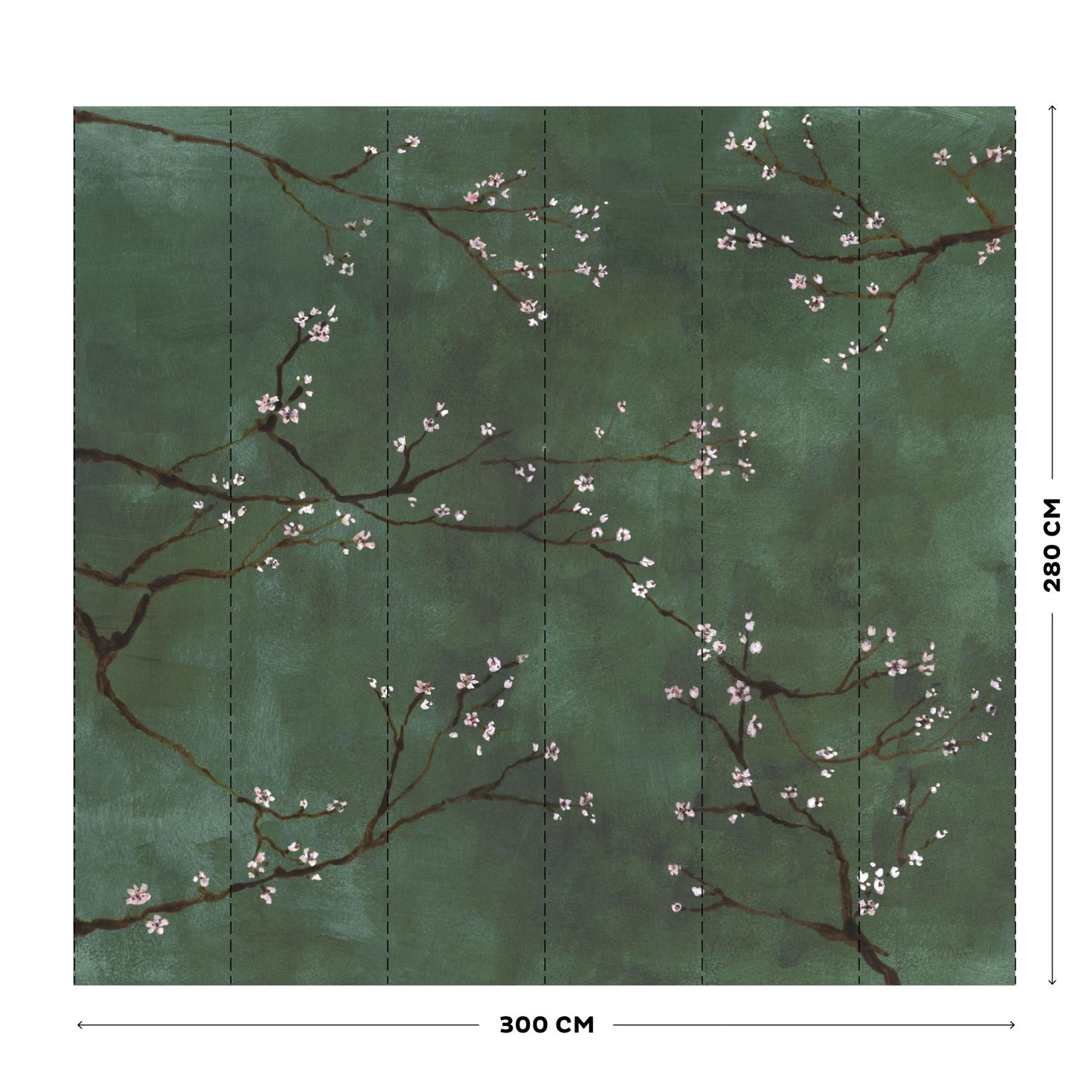 Art for the Home Chinese Bloesem Fotobehang groen 280x300 cm
