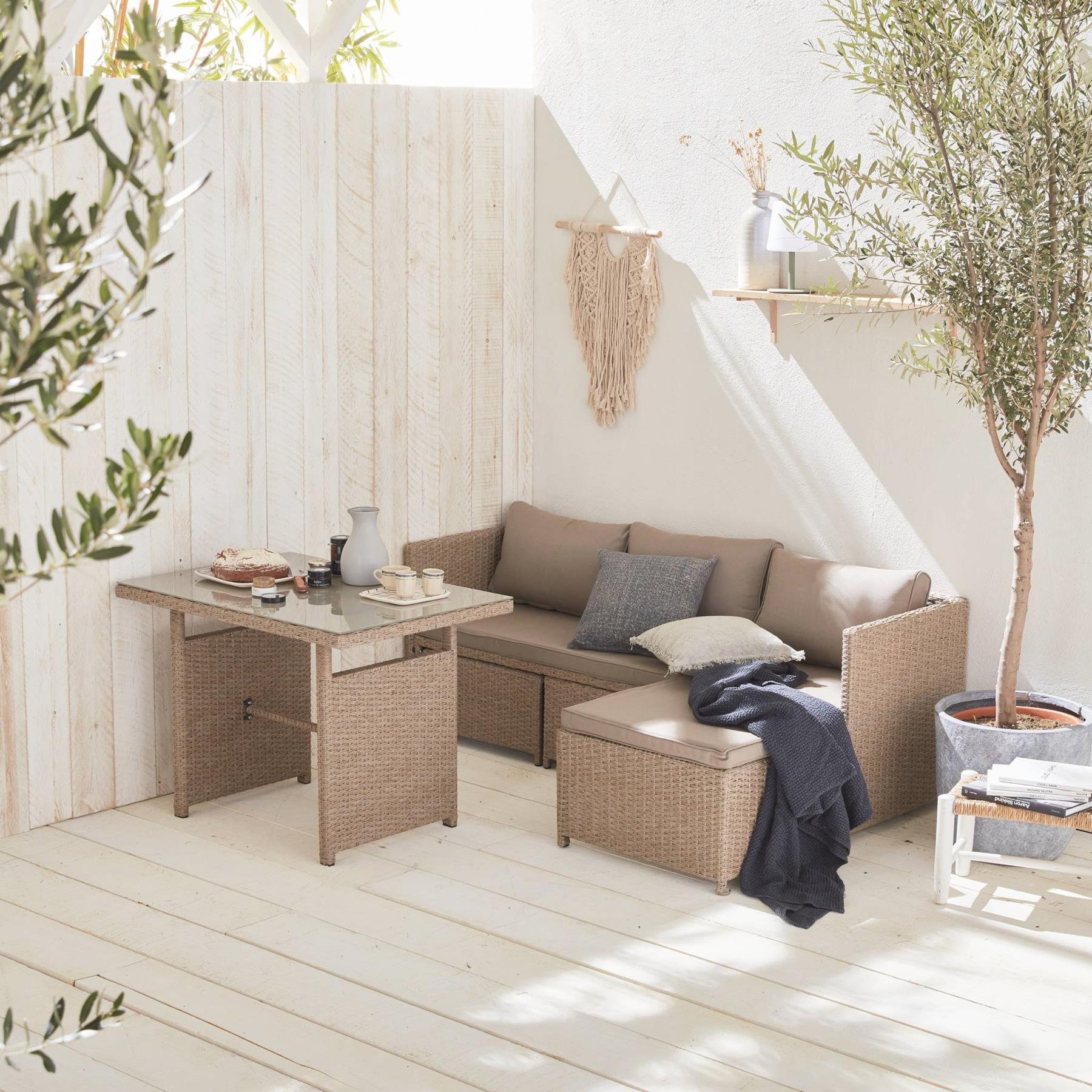 sweeek - Wicker tuinset, 6 plaatsen