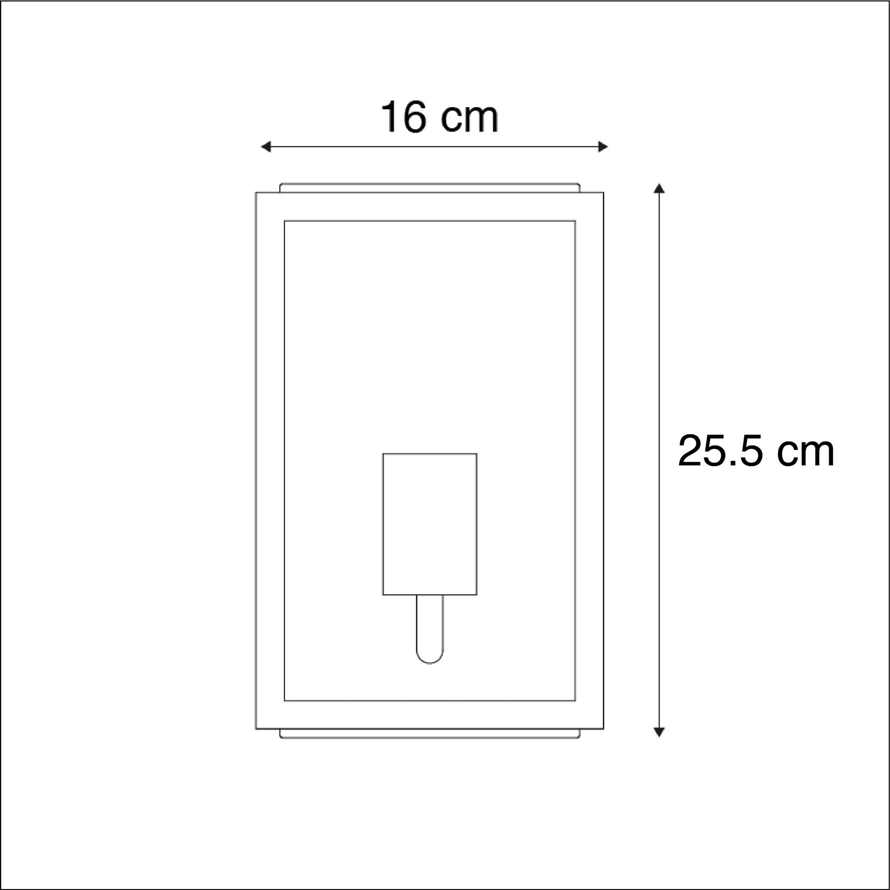 QAZQA Industriële buiten wandlamp zwart met glas 25,5 cm IP44 -