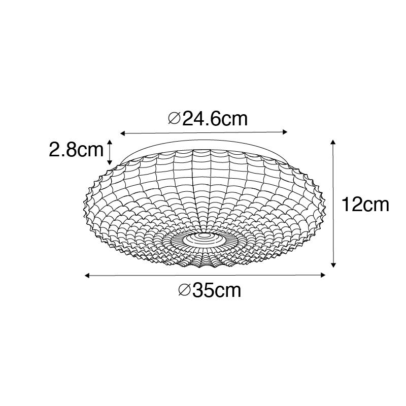 QAZQA Klassieke plafondlamp zwart met smoke glas 35 cm IP44 - Nohmi