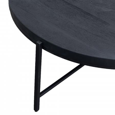 Giga Meubel - Salontafel Rond 100cm - Zwart - Hout|Ijzer - Mariska