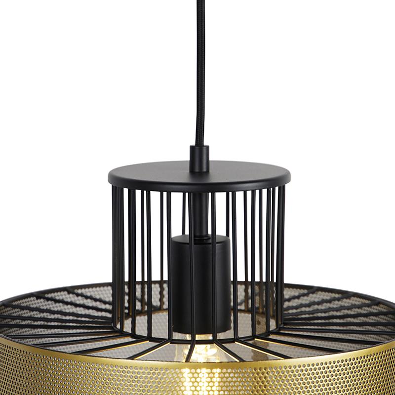 QAZQA Design hanglamp goud met zwart 30 cm - Tess