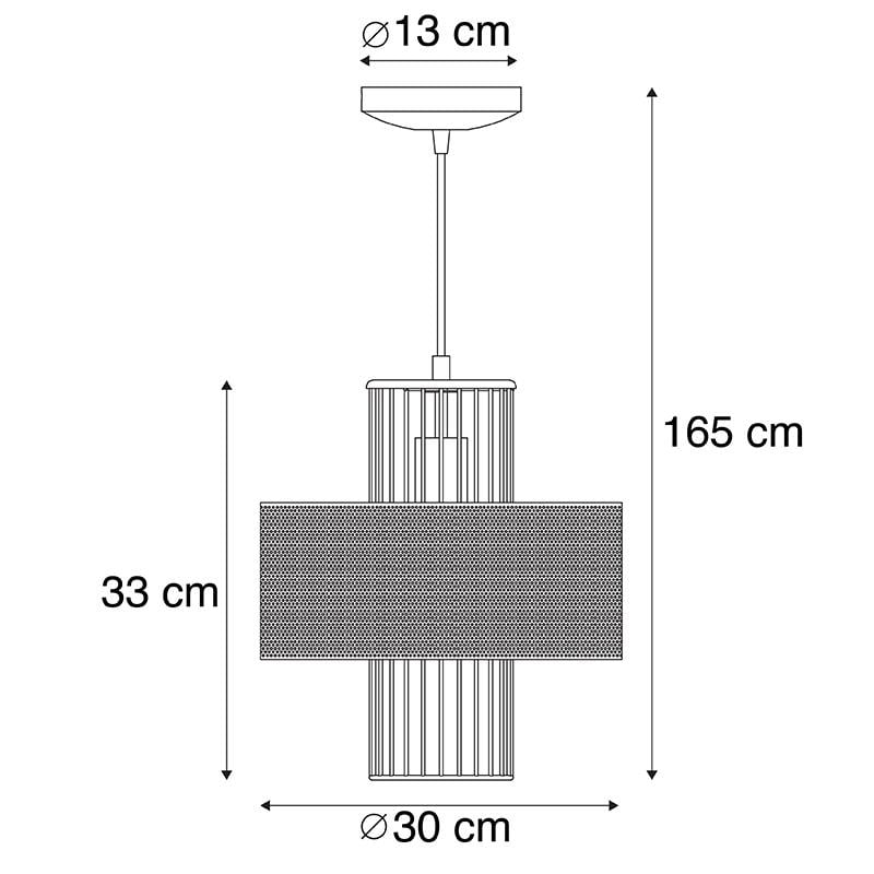 QAZQA Design hanglamp goud met zwart 30 cm - Tess