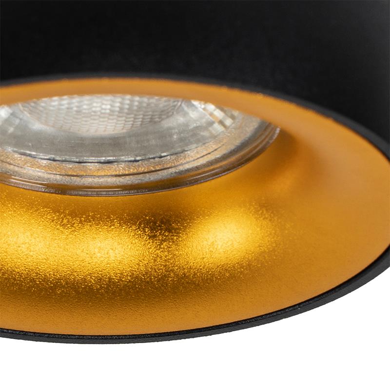 QAZQA Design inbouwsport zwart met gouden binnenkant - Mooning