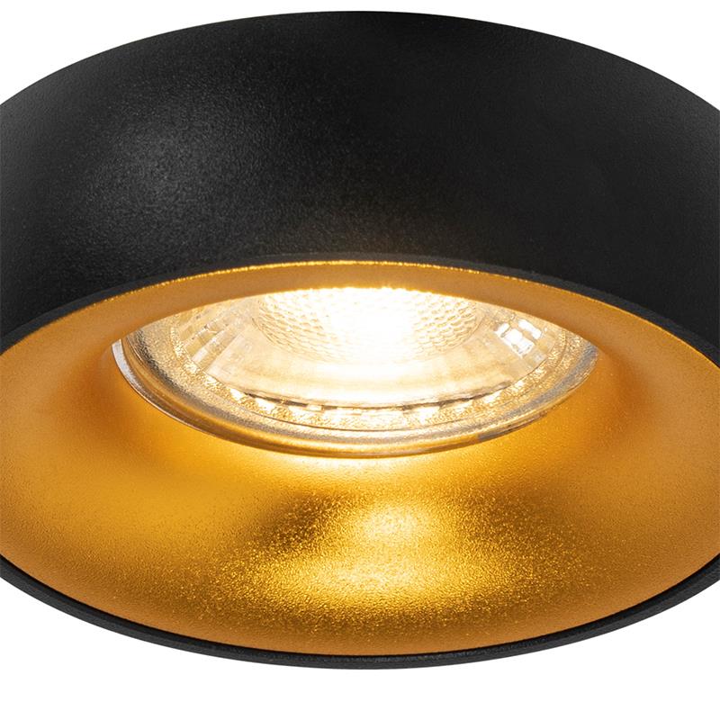 QAZQA Design inbouwsport zwart met gouden binnenkant - Mooning