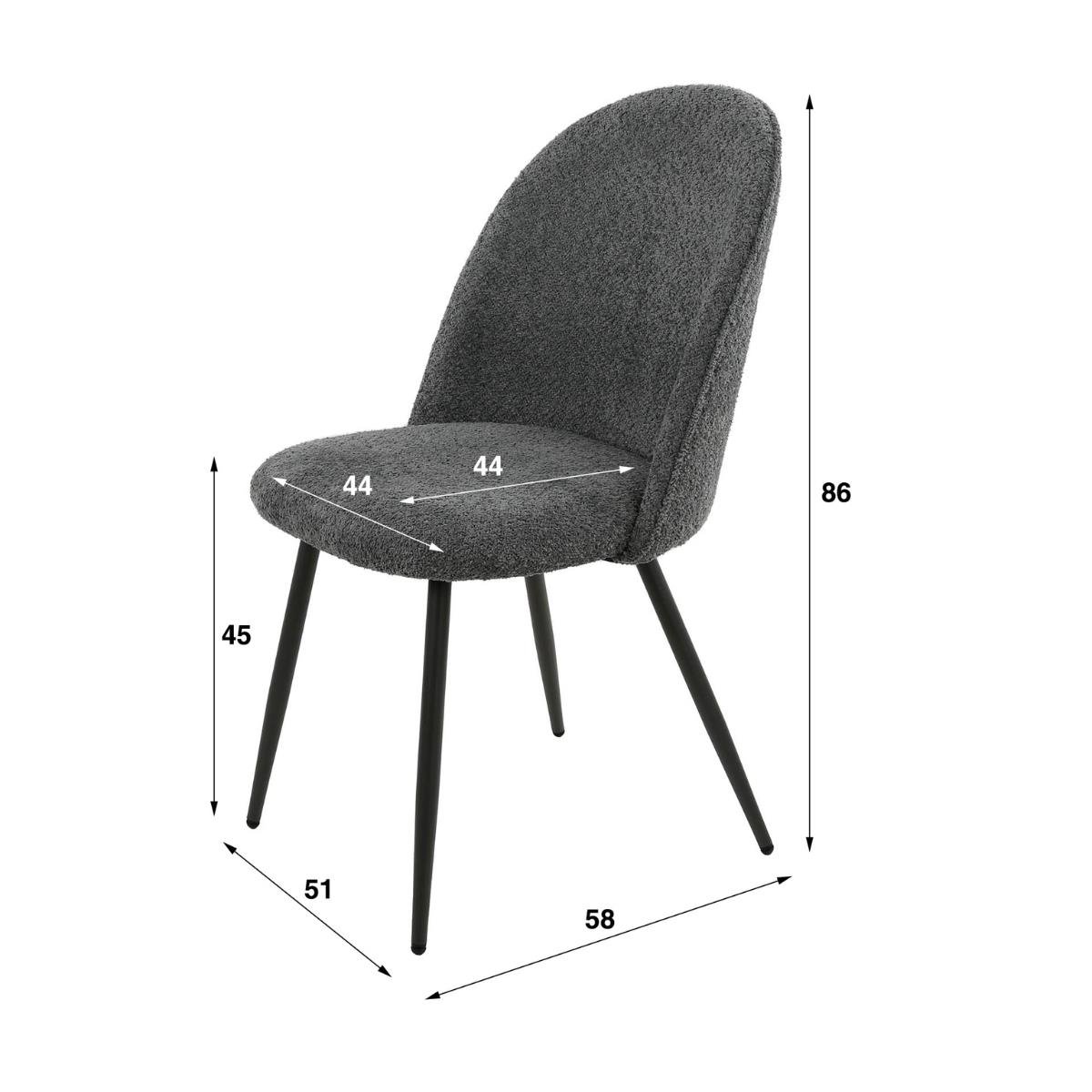 Fraaai Hills eetkamerstoel - boucle - grijs