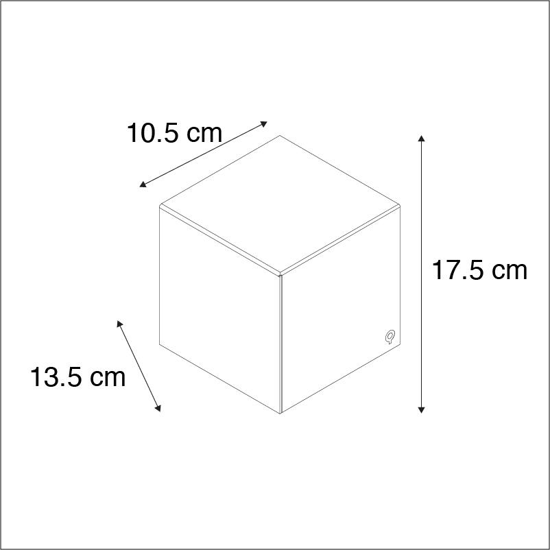 QAZQA Moderne wandlamp goud met lichteffect - Cube