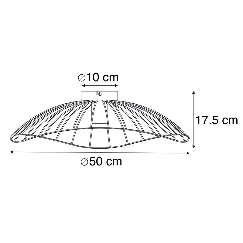 QAZQA Design plafondlamp zwart 50 cm - Pua