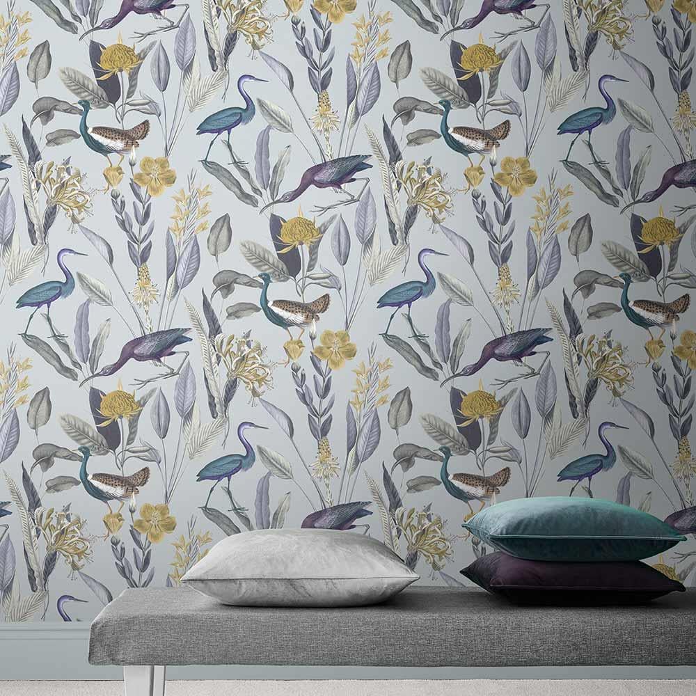 Graham & Brown vliesbehang Glasshouse Soft Grey grijs