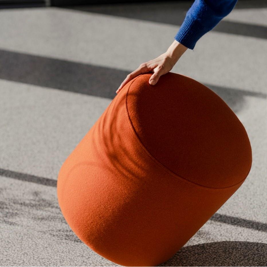noo.ma Folk Poef - Terracotta Wool