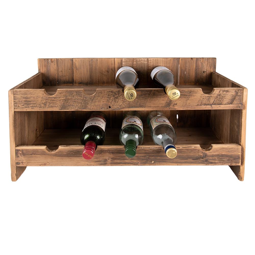Clayre & Eef Wijnrek  65x28x33 cm Bruin Hout Rechthoek Flessenrek