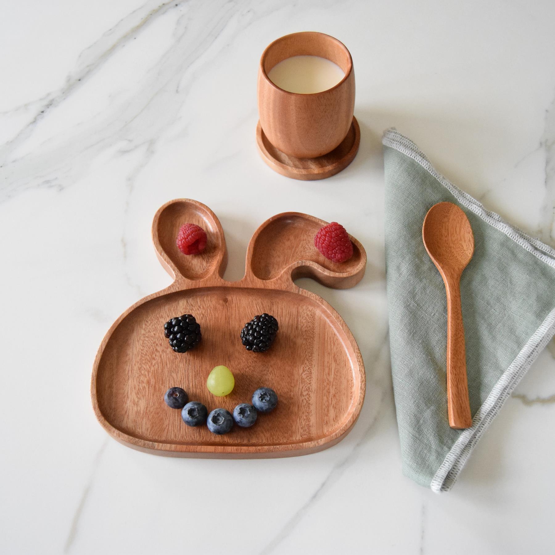 Khaya houten theekopjes - Japanse stijl - set van 2