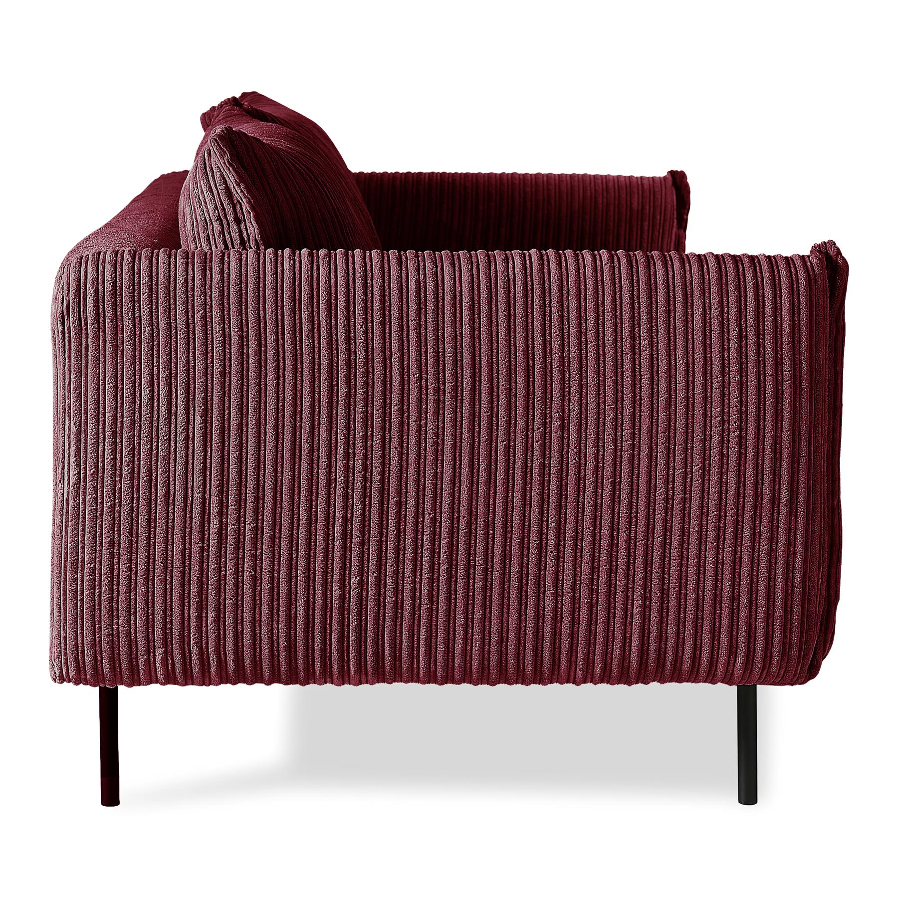 by fonQ Ribbon 3-zitsbank - Rib - Bordeaux 
