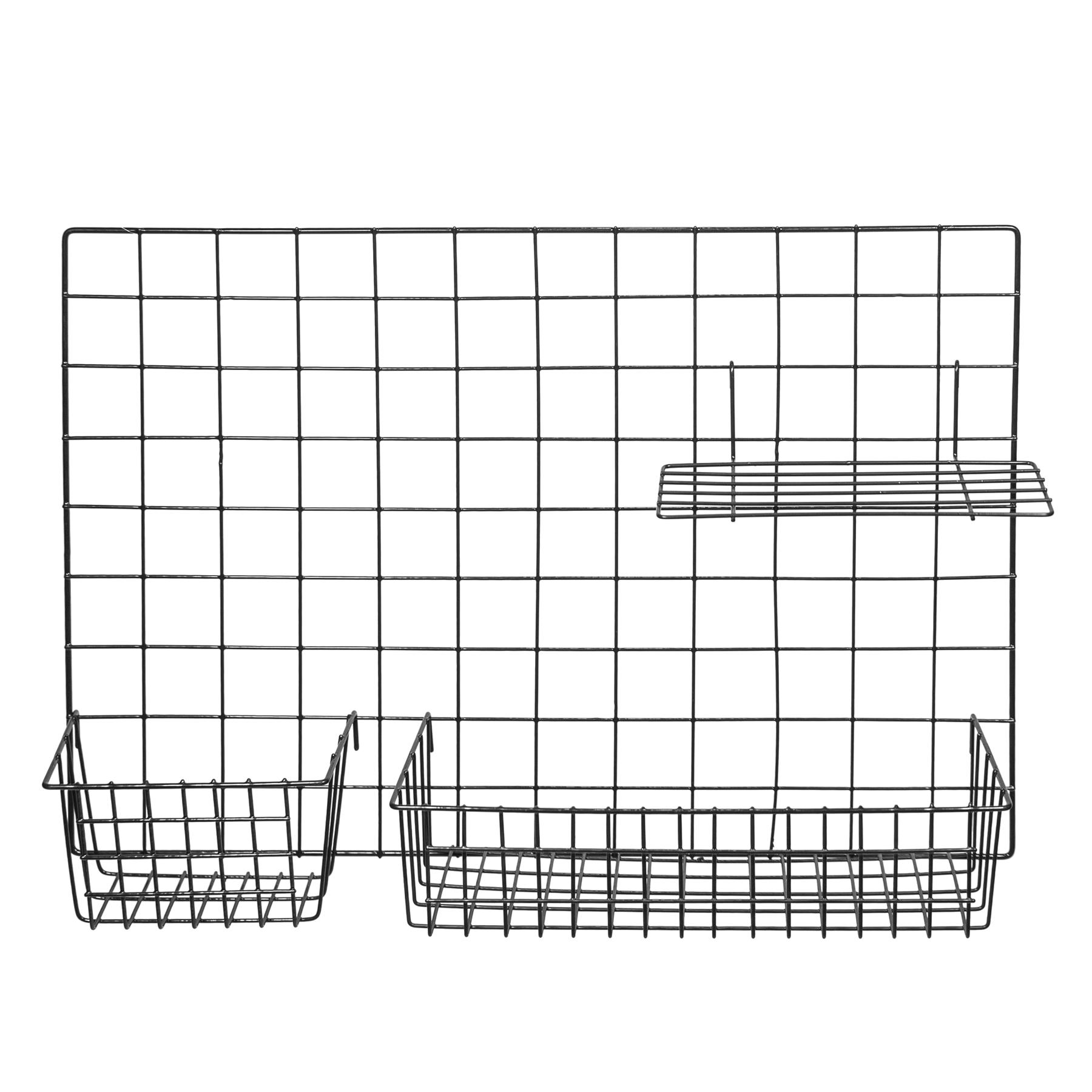 QUVIO Memobord staal + 3 items - Zwart