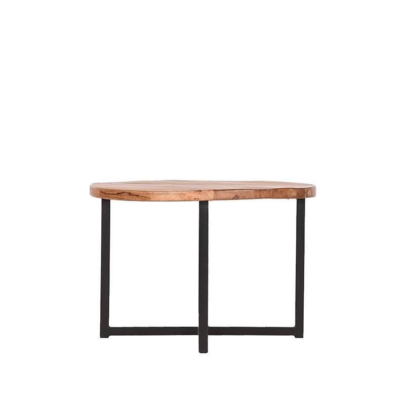 LABEL51 - Bijzettafel Dex - Rough Mangohout - Zwart Metaal