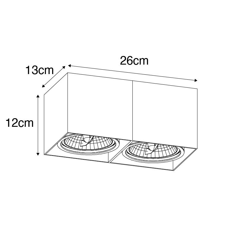 QAZQA Design spot wit rechthoekig AR111 2-lichts - Box