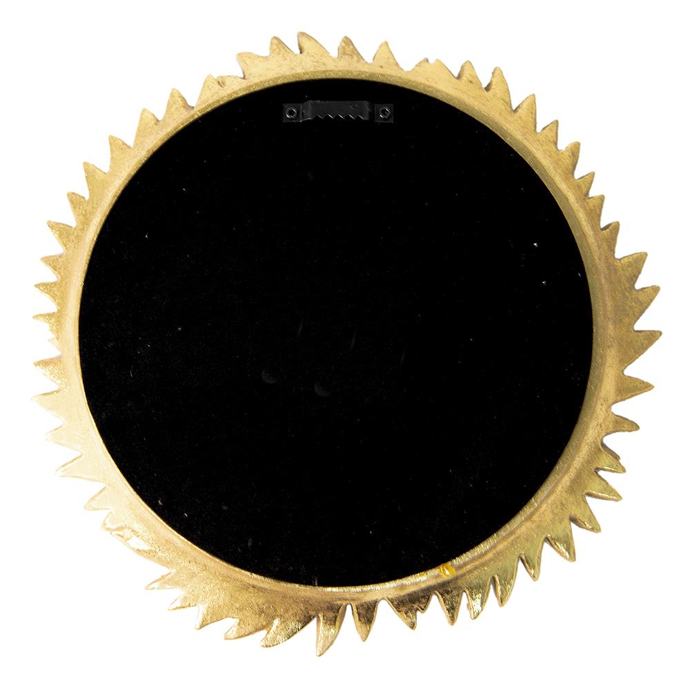 Clayre & Eef Spiegel  Ø 25 cm Goudkleurig Kunststof Rond Passpiegel