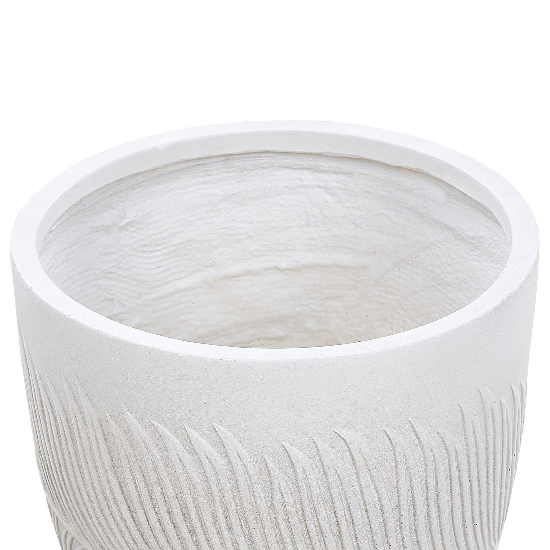 Beliani - FTERO - Bloempot - Wit - 35 x 35 x 33 cm - Kleivezel