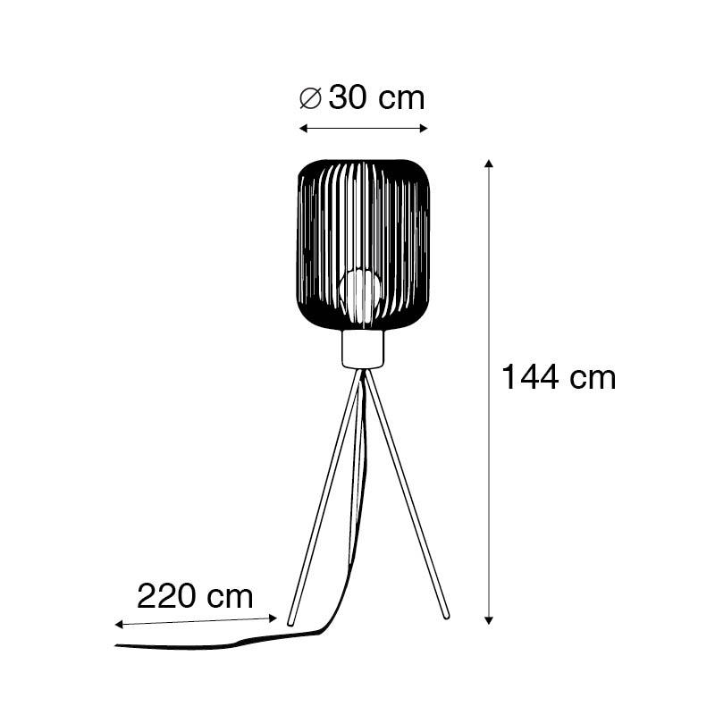QAZQA Design vloerlamp zwart met goud - Mayelle