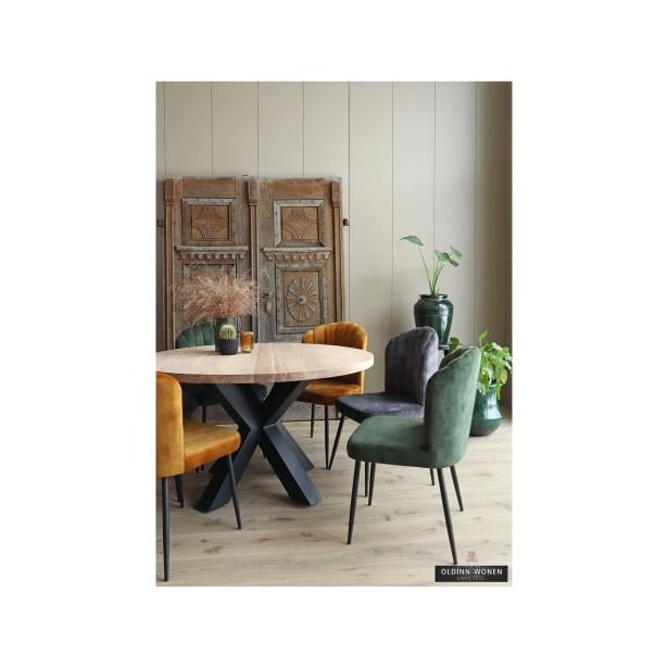 Old Inn - Eetkamertafel Rond Eiken met Sterpoot – 160 cm