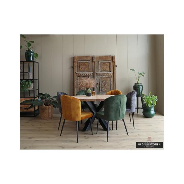 Old Inn - Eetkamertafel Rond Eiken met Sterpoot – 160 cm