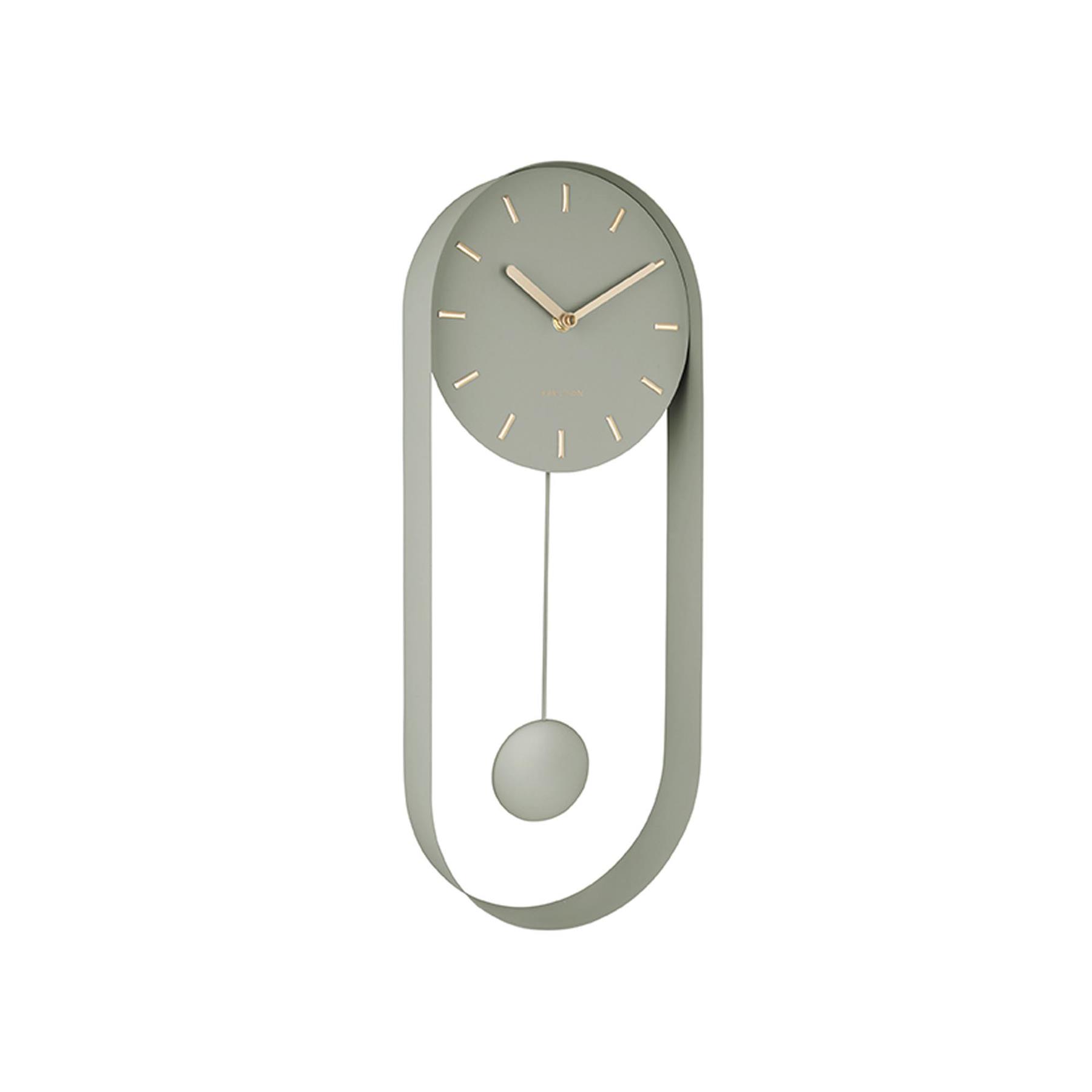 Karlsson - Wandklok Pendulum Charm - Staal - Jungle Groen - 4,8x50x20cm