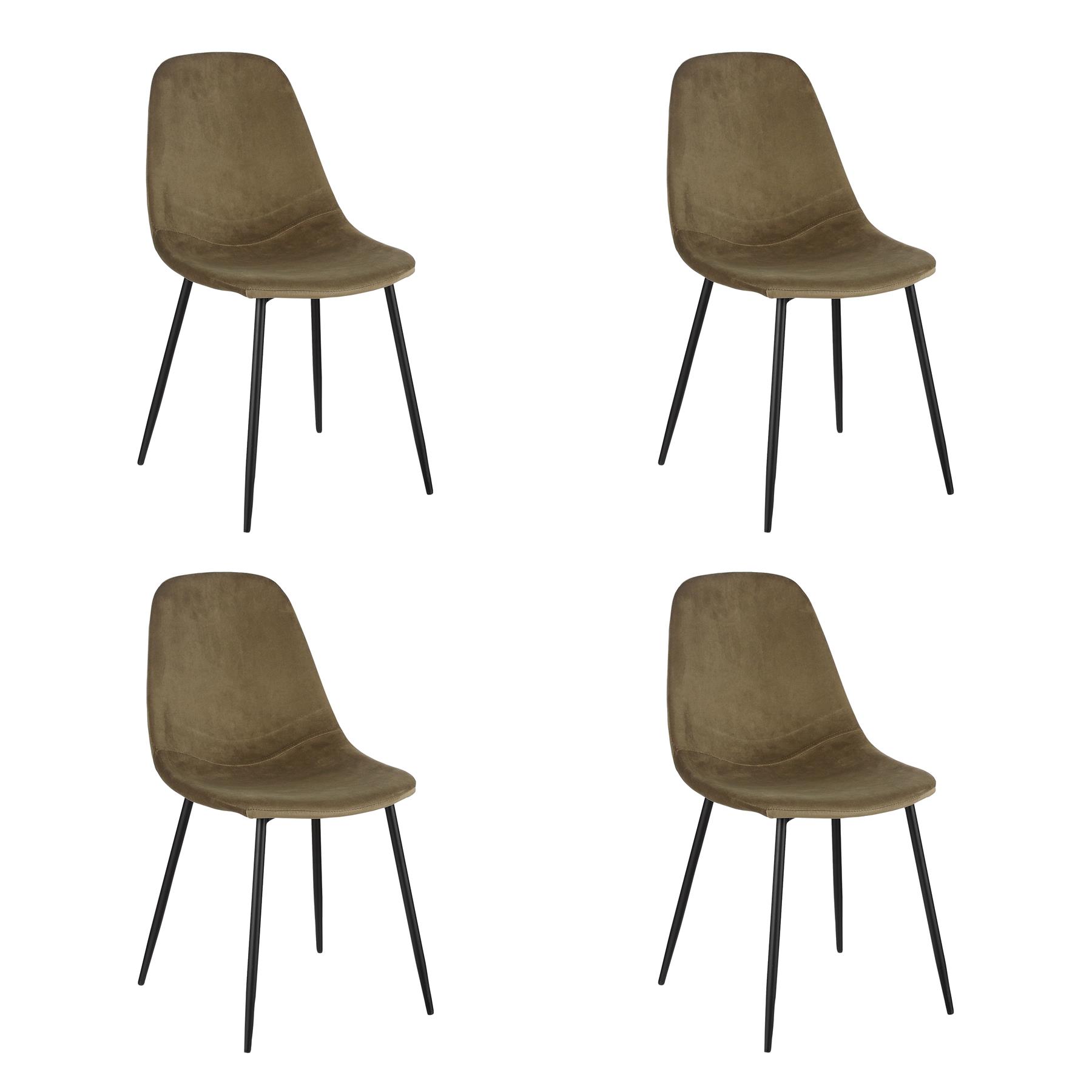 Mica Decorations Corby Eetkamerstoel - Set van 4 - Donkergroen