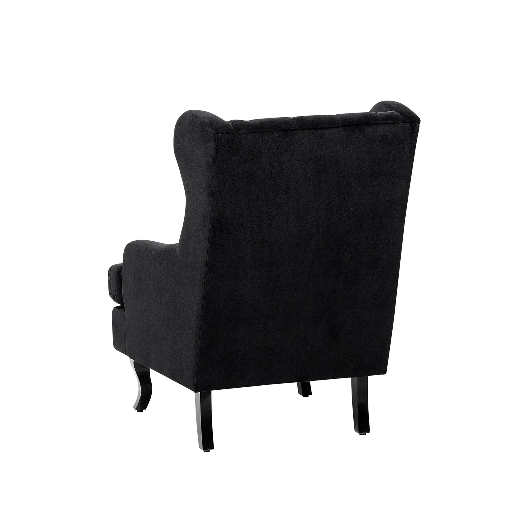 Beliani - ALTA - Chesterfield fauteuil - Zwart - Fluweel
