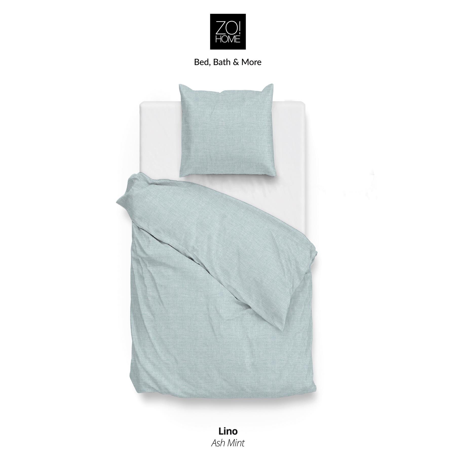 Zo Home Dekbedovertrek Katoen Lino Linnen Look mint green