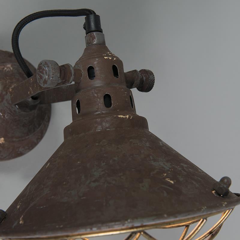 QAZQA Vintage wand- en plafondlamp bruin kantelbaar - Barrack
