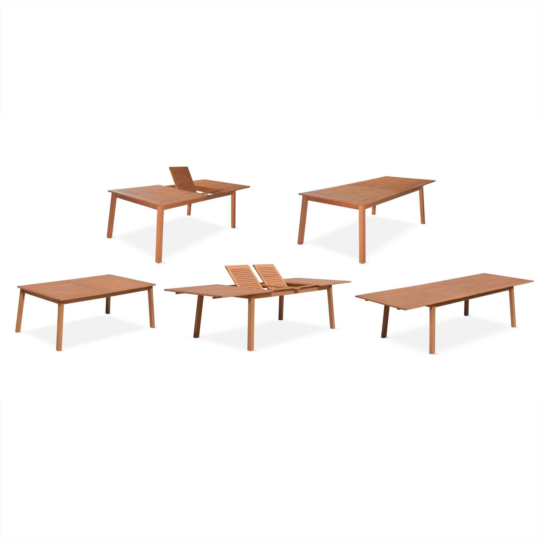 sweeek - Uitschuifbare houten tuintafel, 10 stoelen