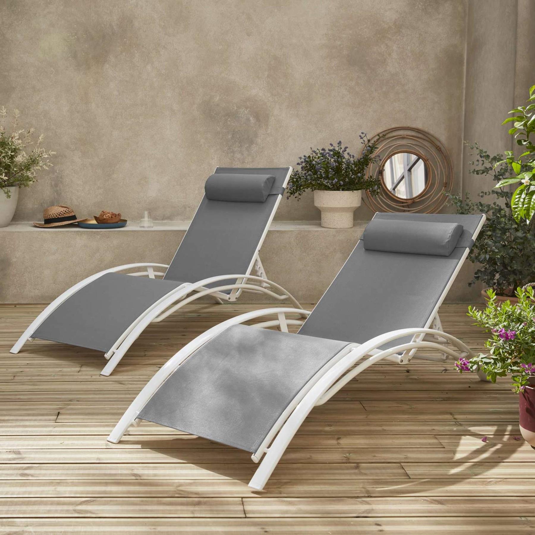 sweeek - Set van 2 aluminium ligbedden