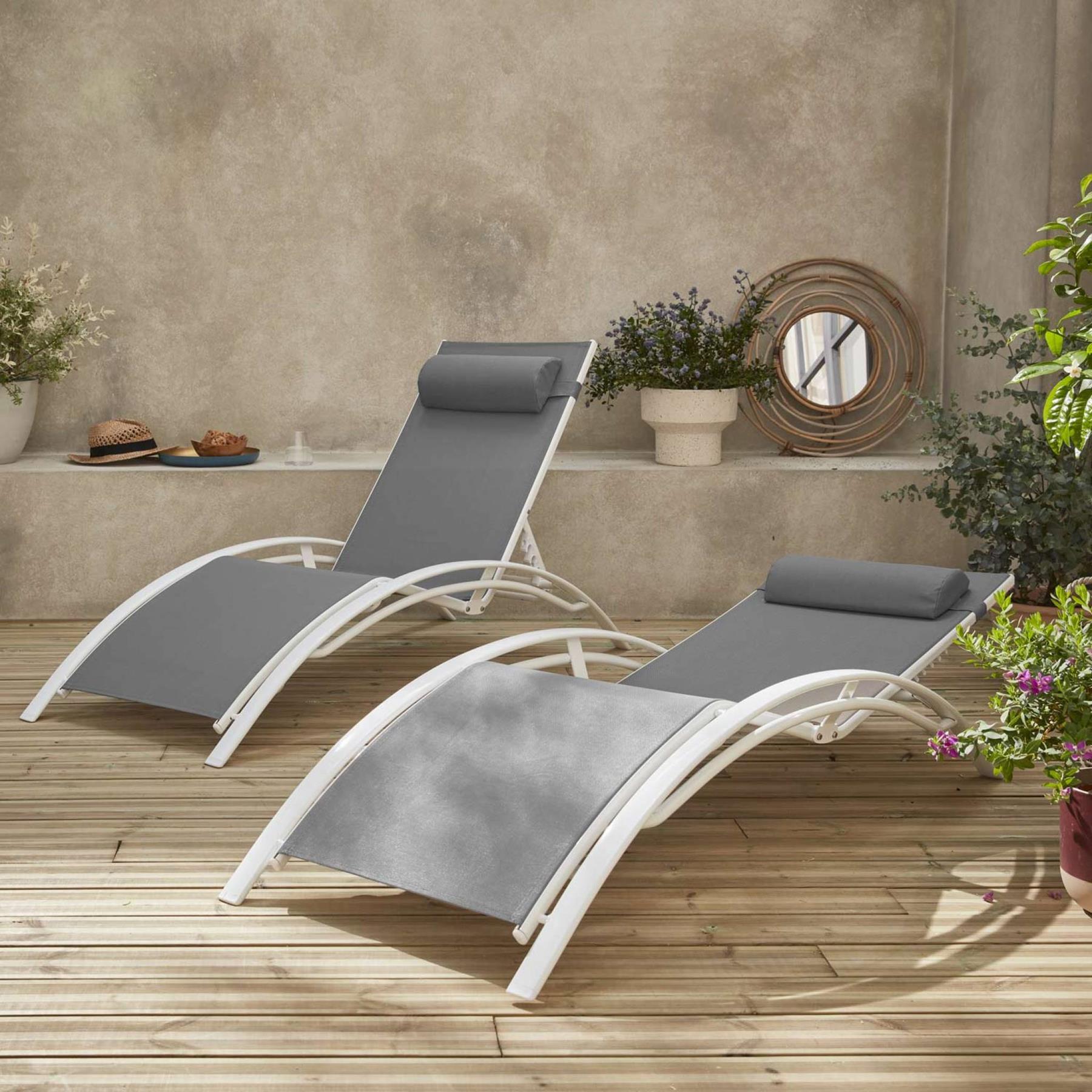 sweeek - Set van 2 aluminium ligbedden