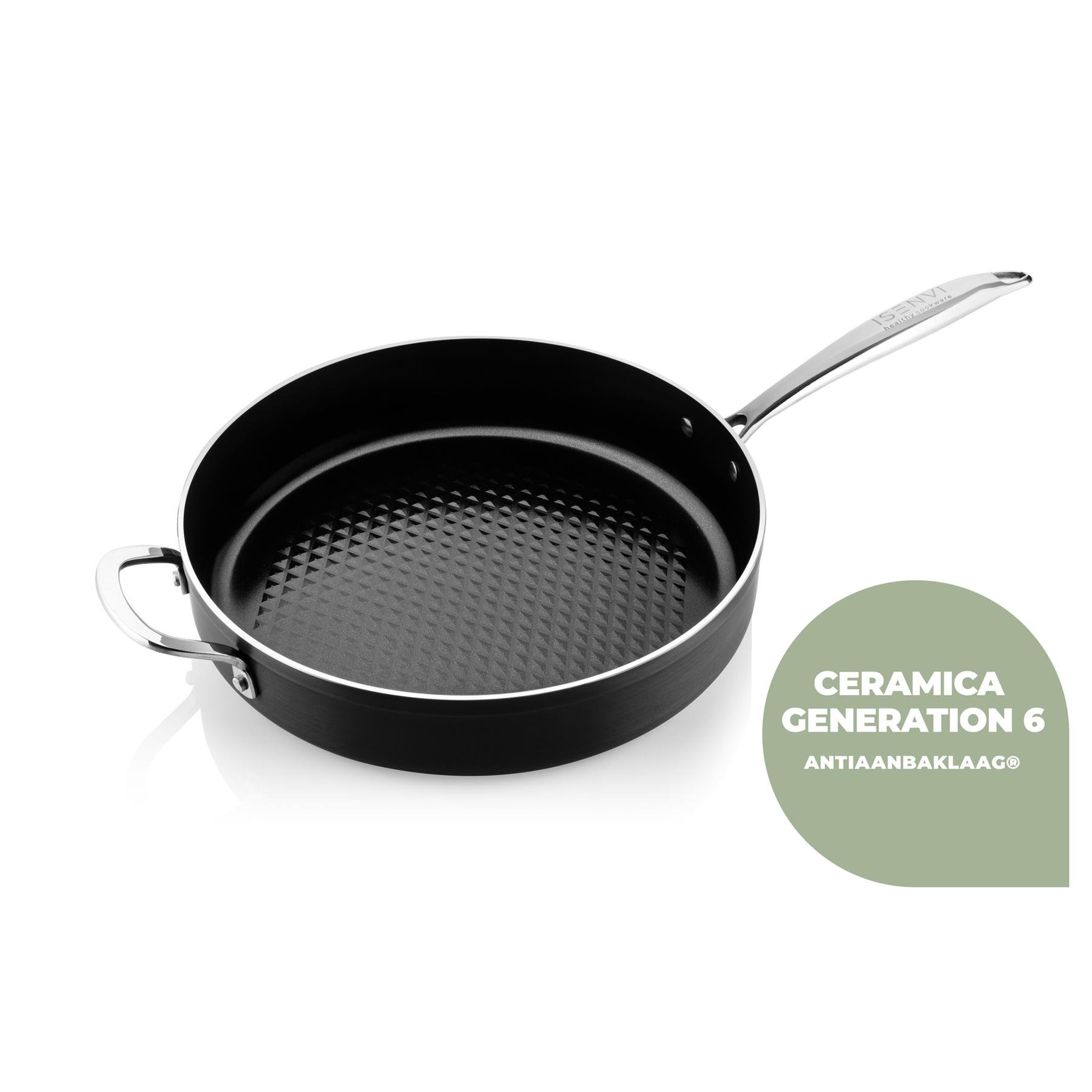 ISENVI Victoria Forged keramische hapjespan 30 CM - RVS greep
