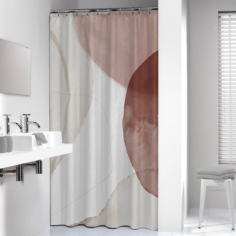 Sealskin Earth Douchegordijn 180x200 cm Polyester - Donkerroze / Off-white