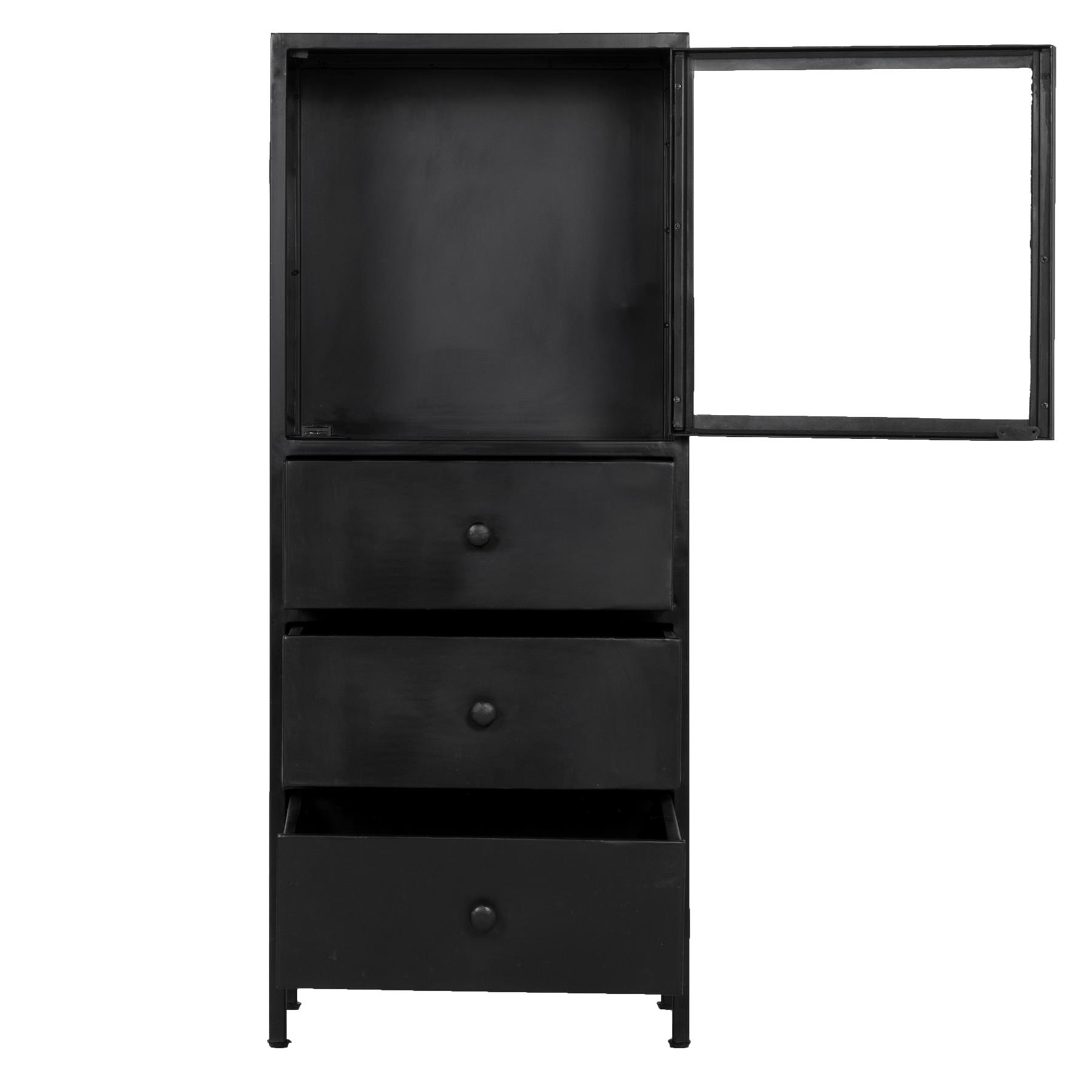 Giga Meubel - Vitrinekast Zwart - 50x35x120cm - Metaal - Kast Djairo