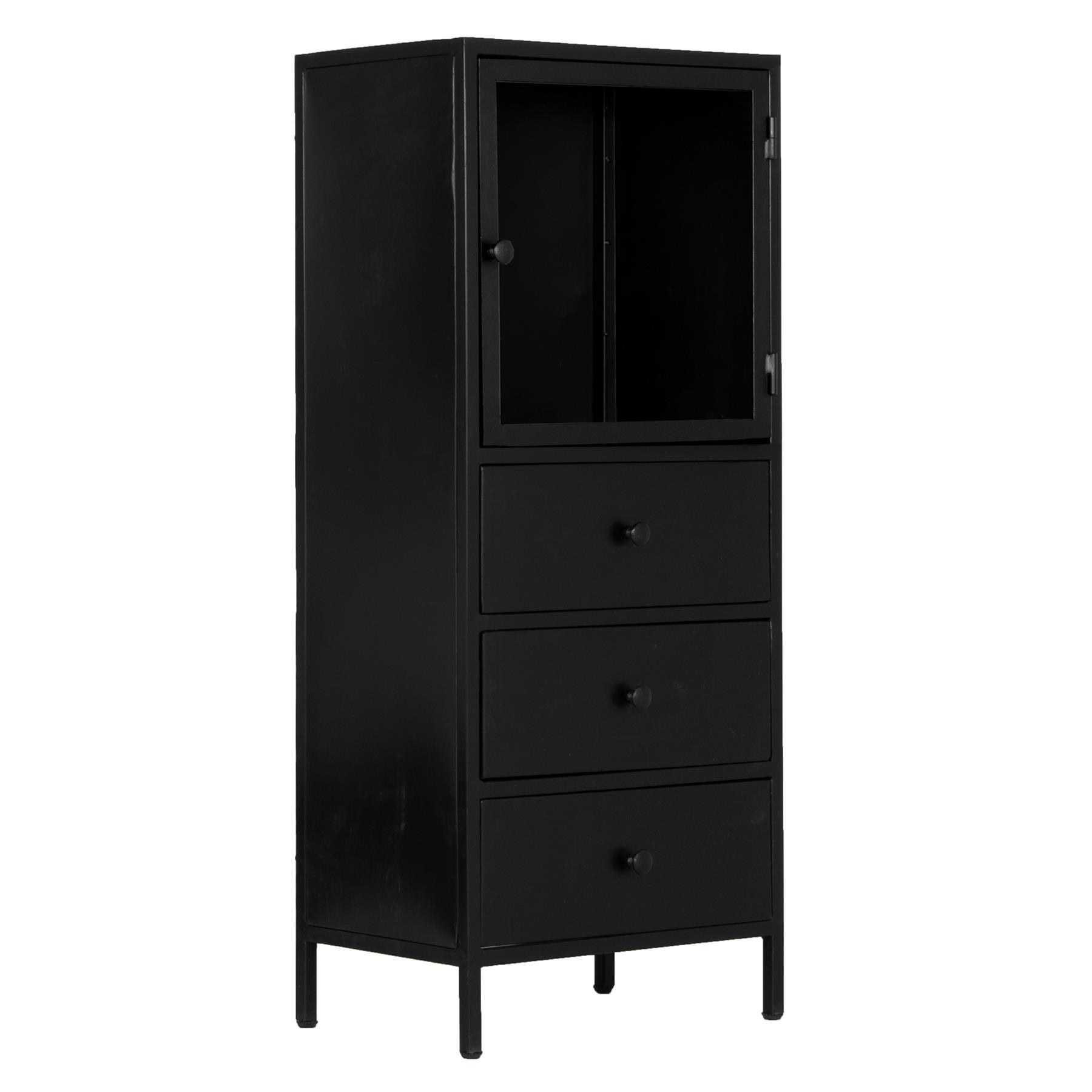 Giga Meubel - Vitrinekast Zwart - 50x35x120cm - Metaal - Kast Djairo