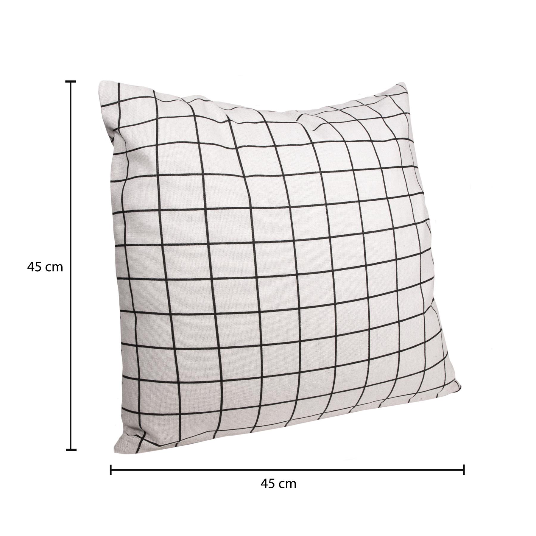 QUVIO Kussenhoes 45 x 45cm Vierkantjes - Wit