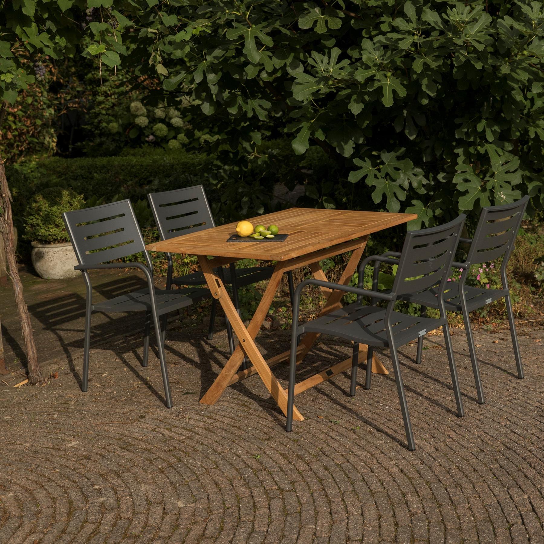 Exotan Hawaii Tuinstoel Met Armleuning  - Aluminium - Grijs - 85x56x53