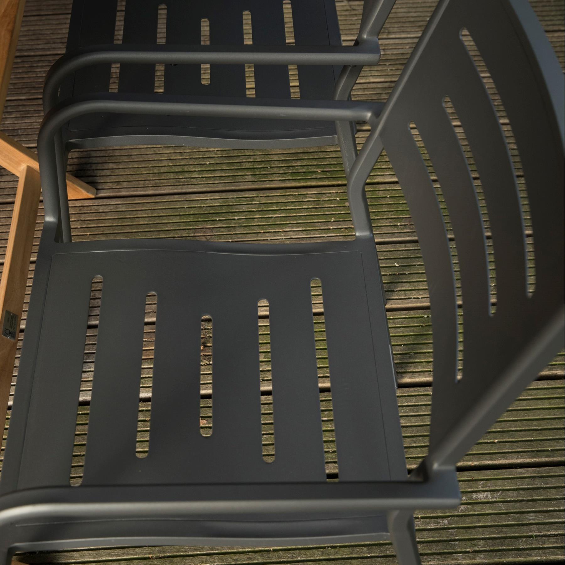 Exotan Hawaii Tuinstoel Met Armleuning  - Aluminium - Grijs - 85x56x53