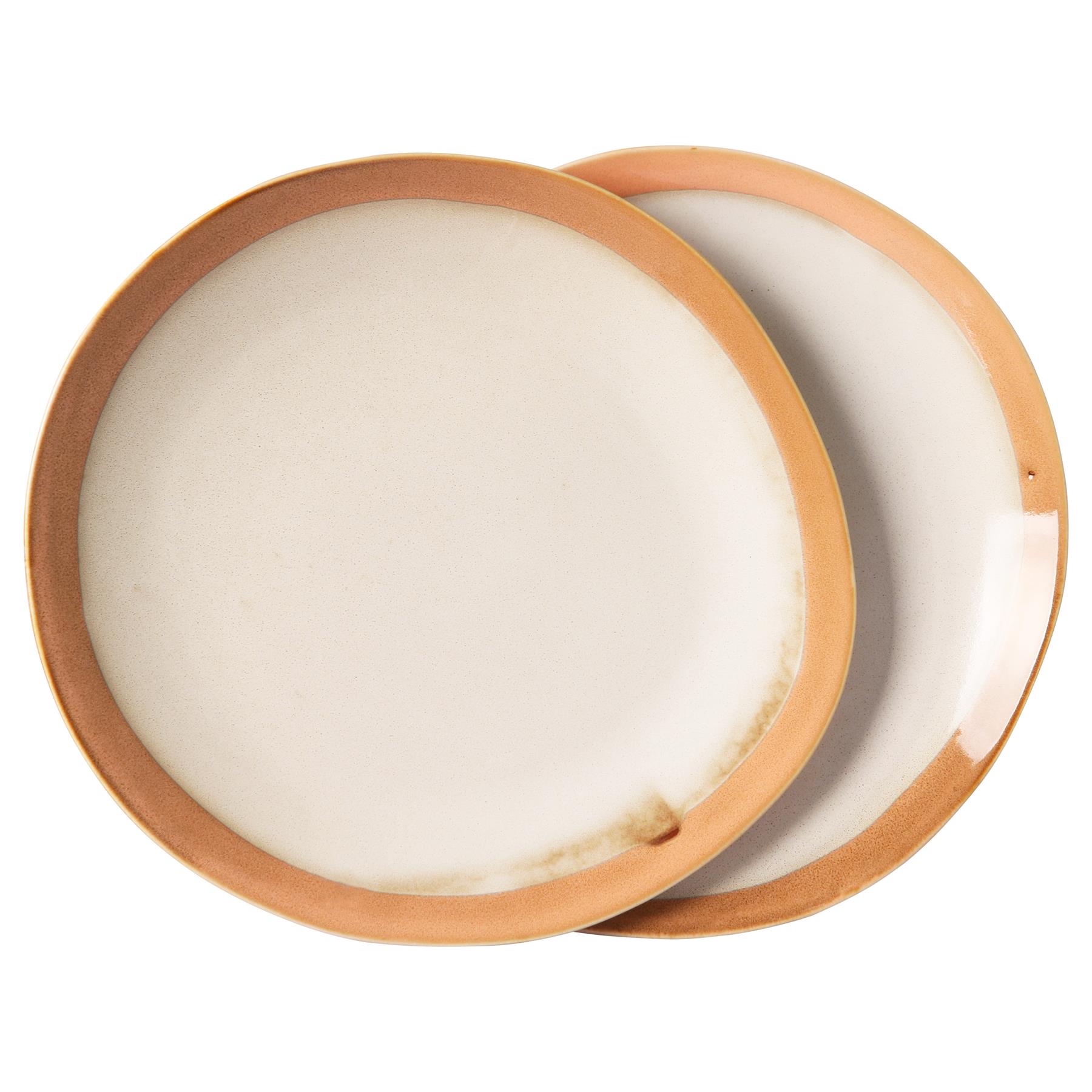 HKliving 70's Dinerbord Ø 29 cm - Set van 2 - Earth