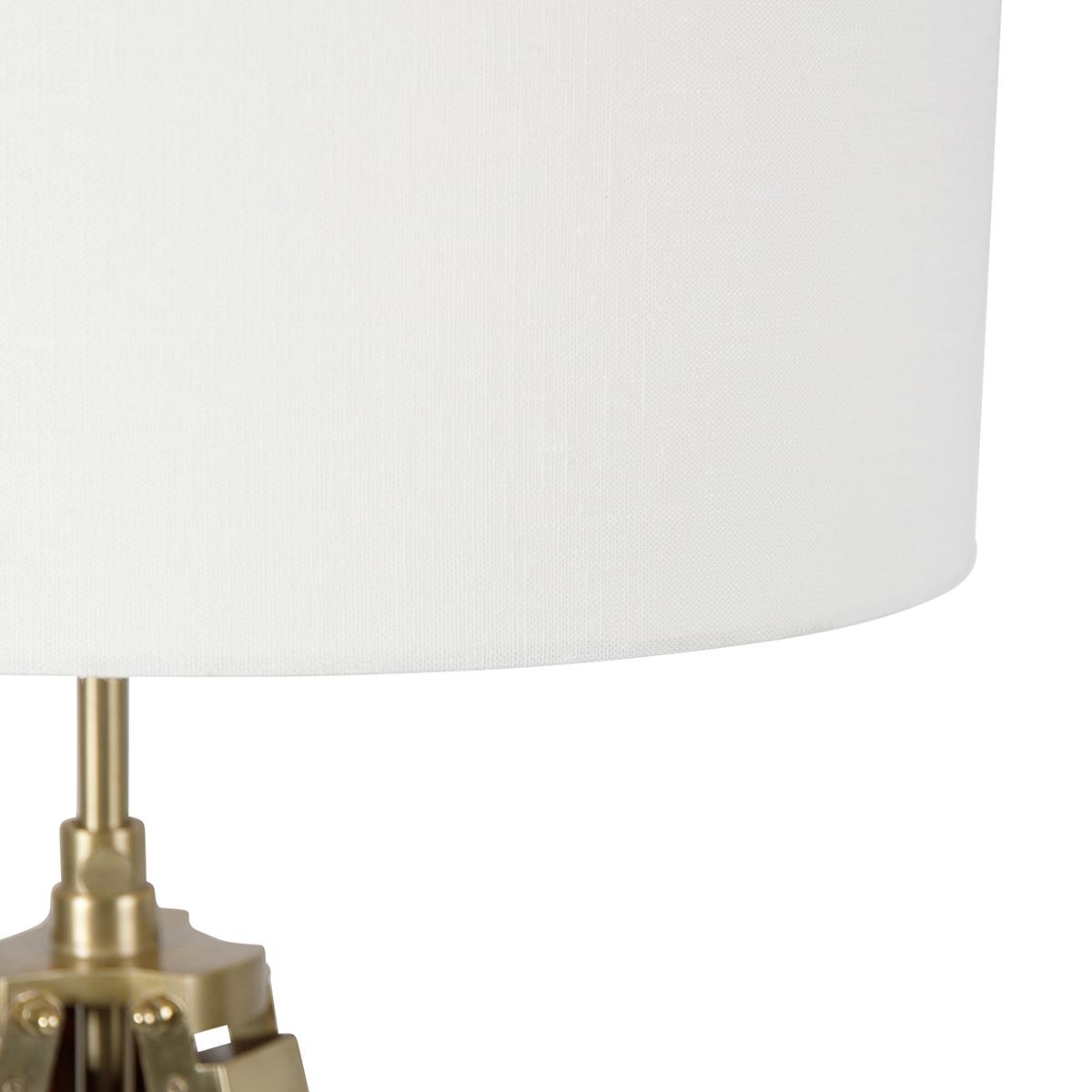 QAZQA Vintage vloerlamp messing met kap wit 50 cm tripod - Cortin