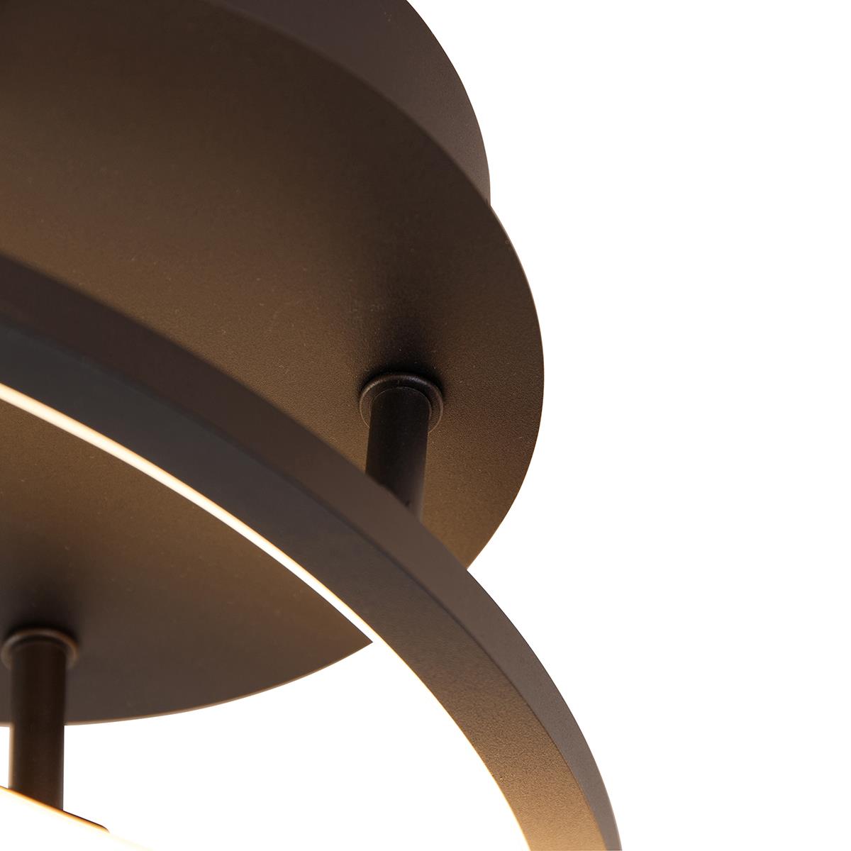 QAZQA Plafondlamp zwart 78 cm incl. LED 3 staps dimbaar - Rowin
