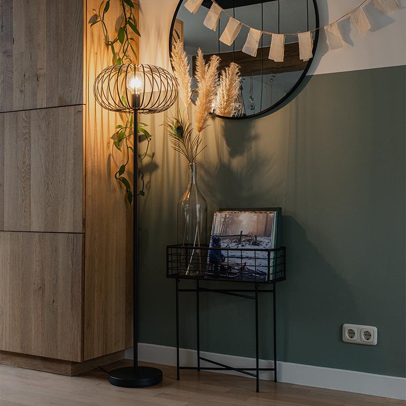 QAZQA Design vloerlamp zwart draad - Johanna