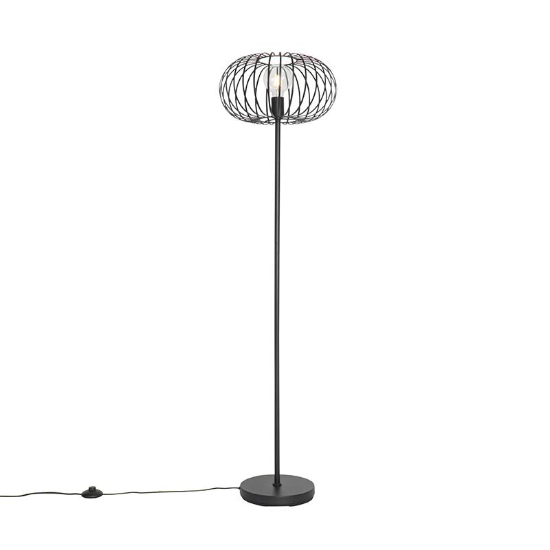 QAZQA Design vloerlamp zwart draad - Johanna