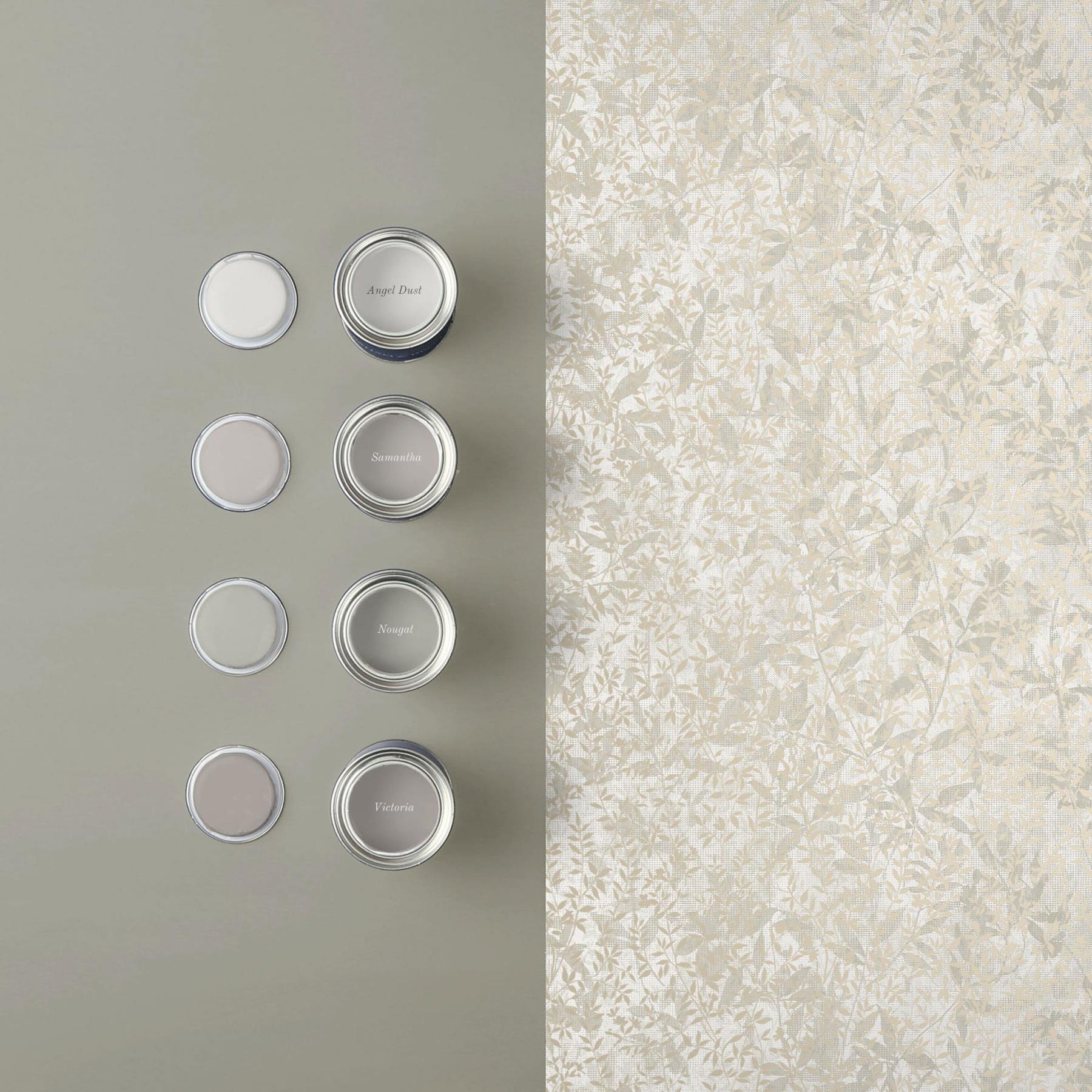 Graham & Brown vliesbehang Botany Soft Gold wit