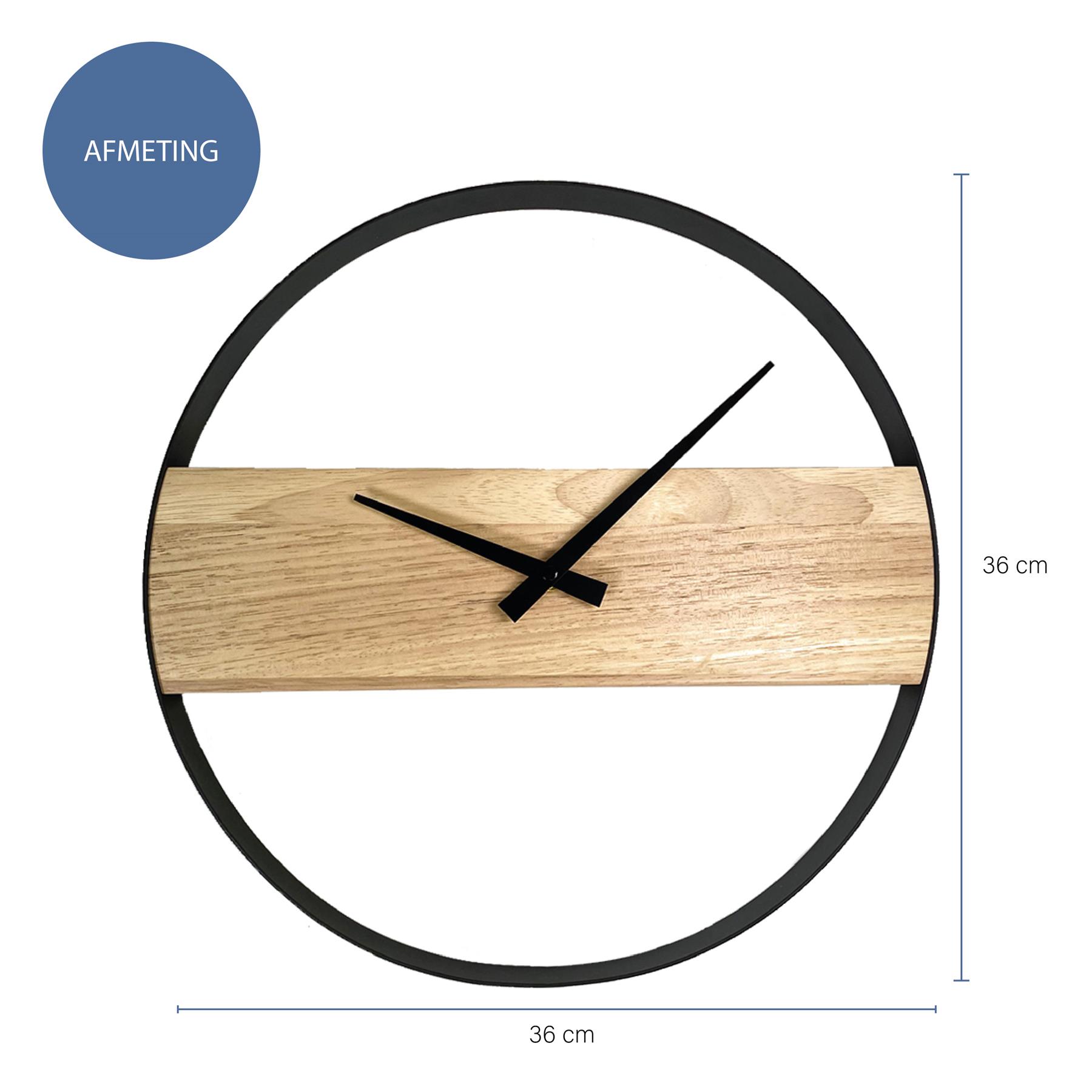 QUVIO Minimalistische klok bruin en zwart