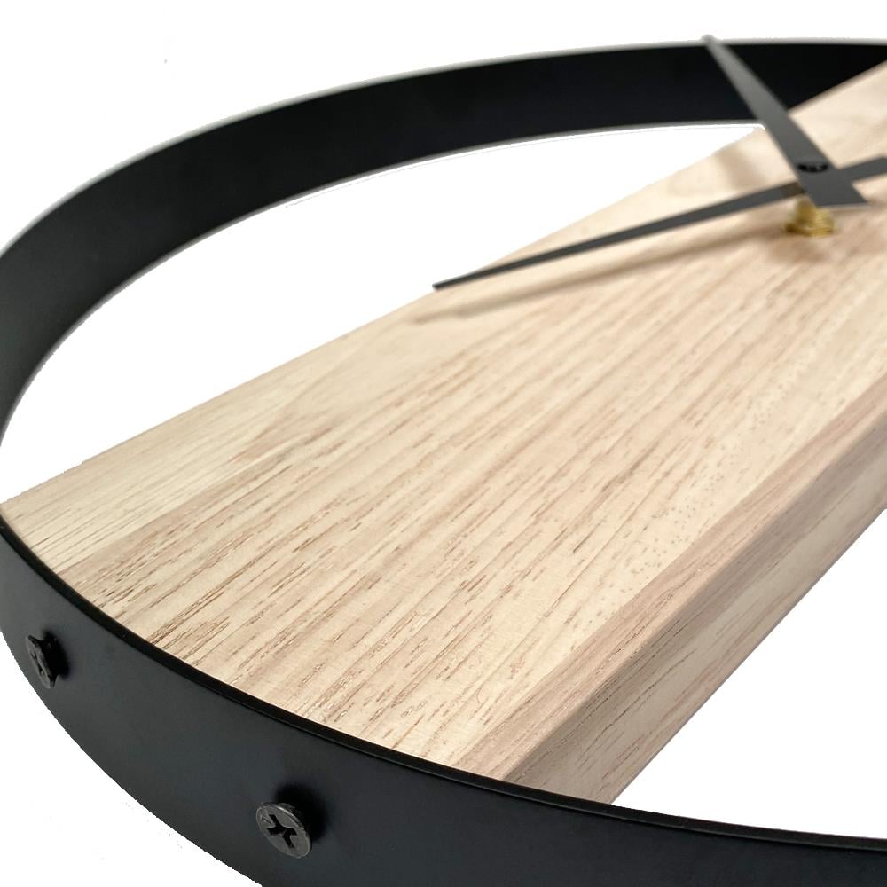 QUVIO Minimalistische klok bruin en zwart