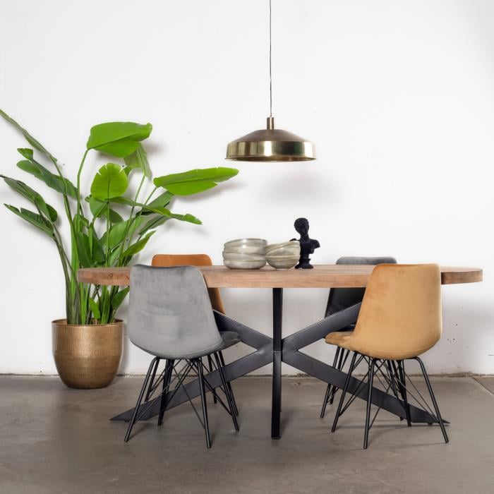 Giga Meubel - Eettafel Ovaal Mangohout - 160x100x76cm - Mansour